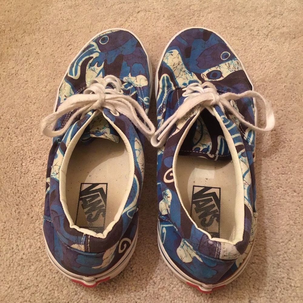 VANS Era "Van Doren" Blue Marble Low Top Unisex Sneakers - Picture 3 of 9